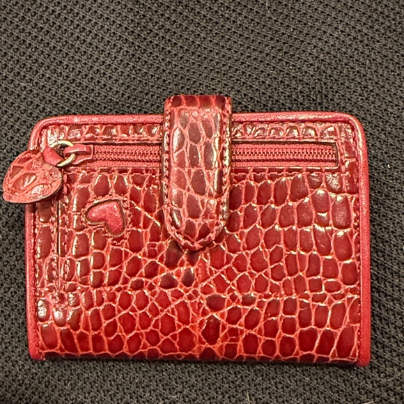 Brighton Bellissimo Heart Small Dark Red Wallet Italian pebbled leather - Picture 2 of 9